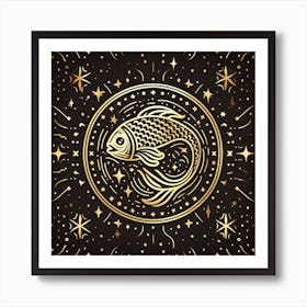 A Zodiac symbol, Fish Art Print