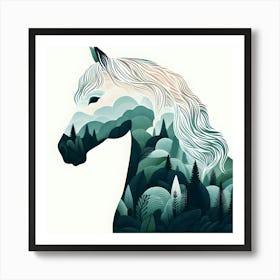 Horse In The Forest Art Print