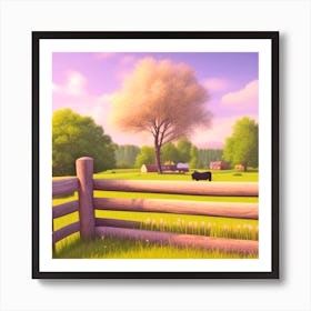 Farm In The Countryside Art Print