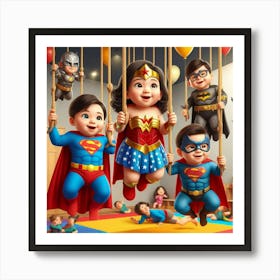 Super Hero Family Art Print