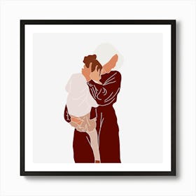 Mother Hugging Child Art Print