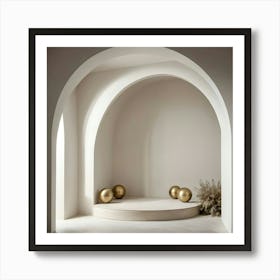 Arched Room With Gold Balls 1 Art Print