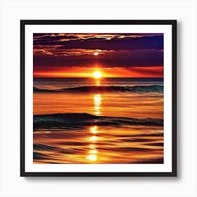 Sunset On The Beach 536 Art Print