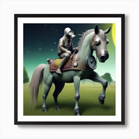 Man Riding A Horse Art Print