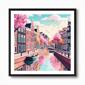 Amsterdam City Low Poly (17) Art Print