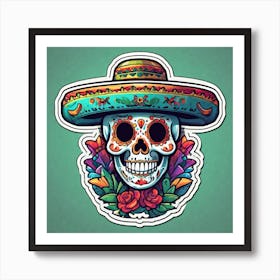 Day Of The Dead Skull 45 Art Print