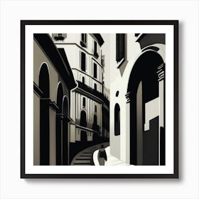 Black And White Alleyway Art Print