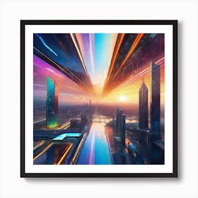 Futuristic Cityscape 94 Art Print