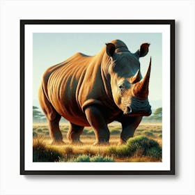 Rhinoceros painting Art Print