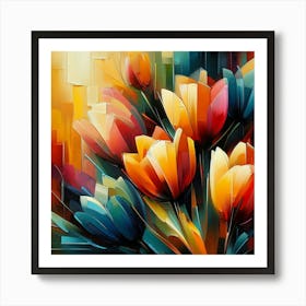 Abstract Tulips Art Print