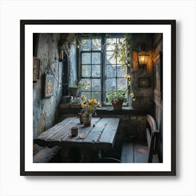 Medieval style antique Kitchen Art Print