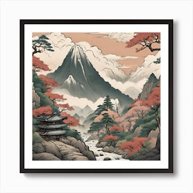 Japanese Landscape Painting 1 Art Print