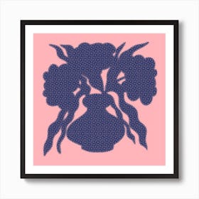 Vase In Pink Square Art Print