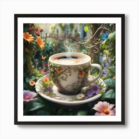 Coffee In The Garden Art Print