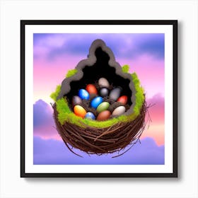 Easter Eggs In A Nest 136 Art Print