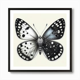 Butterfly In Black And White 10 Art Print