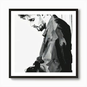 Black And White Portrait Of A Man Art Print