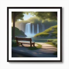 Bench In The Park 1 Art Print
