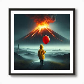 Red Balloon In The Sky Art Print