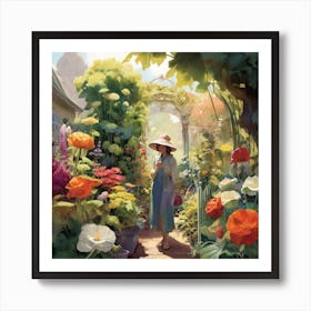 Girl In A Garden 6 Art Print