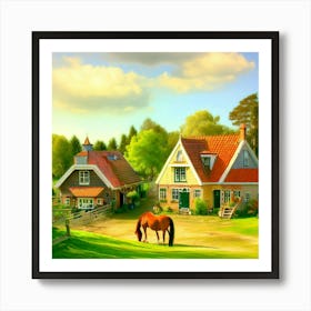 Horse In The Field Art Print