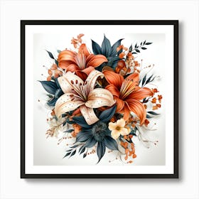 Floral Kaleidoscope Dynamic Color Explosion Art Print