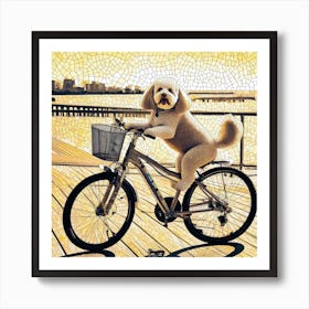 Poodle On A Bike Art Print