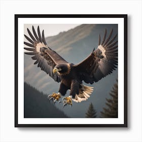 Golden Eagle In Flight Art Print