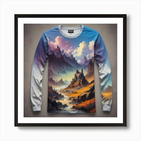 Mountain Landscape Long Sleeve Art Print