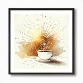 Coffee Cup With Sun Art Print