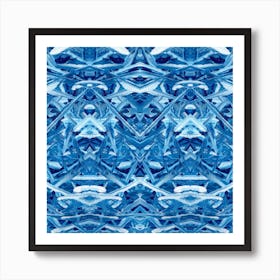 Ice Crystals. Abstract blue artwork Art Print