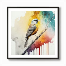 Bird Watercolor Painting Poster