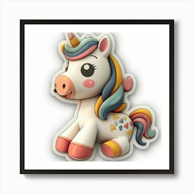 Unicorn Sticker 123 Art Print