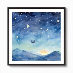 Hummingbird In The Sky Art Print