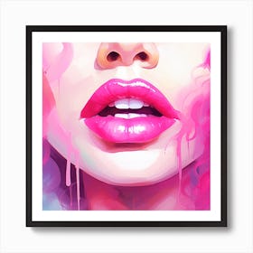 Girl With Pink Hair 1 Art Print