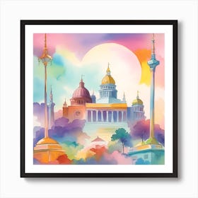 Watercolor Of St Petersburg Art Print