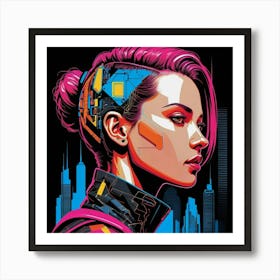 Cyberpunk Girl Art Print