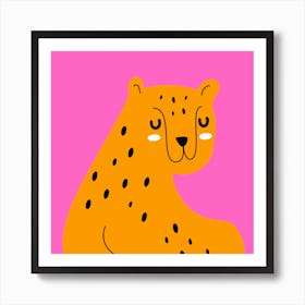 Simple cheerful leopard Art Print