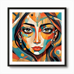 Abstract Expressionism Of A Woman Art Print