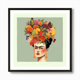 Frida Tropical Flowers Art Print