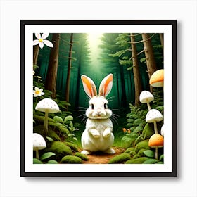 Rabbit In The Forest 10 Art Print