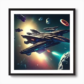 Cyberpunk Spaceship Art Print