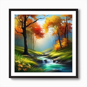 Autumn Landscape Painting 22 Art Print