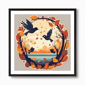 Autumn Birds 6 Art Print