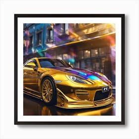 Gold Sports Car 25 Art Print