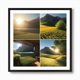 Sunrise In The Mountains Art Print