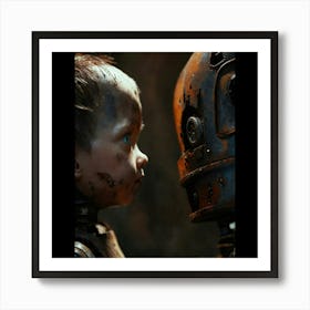 Child And A Robot Art Print