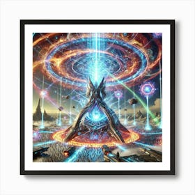 The Infinite Armada Beacon In Action, A Towering, Art Print