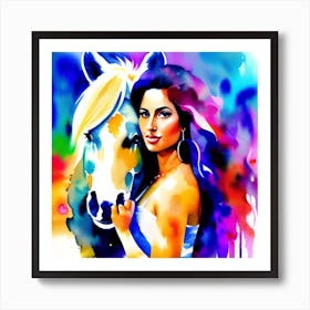 Katie & Horse Art Print