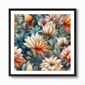 Seamless Floral Pattern Art Print